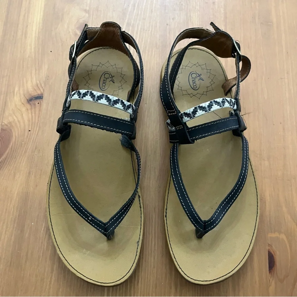 Chaco’s Women’s Loveland Dolman Black Leather Webbing Adjustable Sandal SZ 7 - Picture 11 of 12